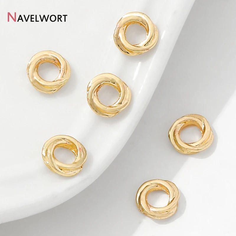 14K مطلية بالذهب النحاس تويست خزر عازل ، فاصل للخرز ، الخرز المعدني الملتوية لمستلزمات صناعة المجوهرات DIY بها بنفسك الملحقات #4