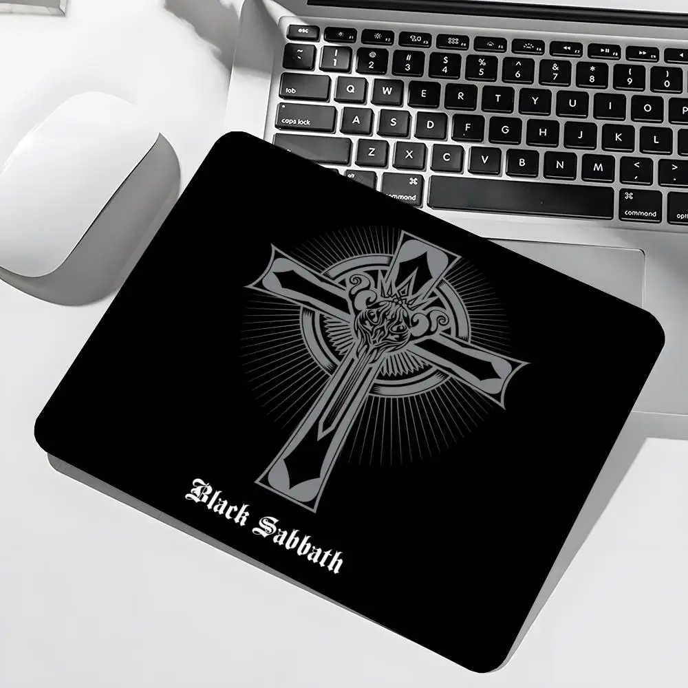 B-Black S-Sabbath Band Mouse Pad Gamer Large Size Office Desk Protector Mat 450x400X2MM Waterproof Desktop Mouse Pad