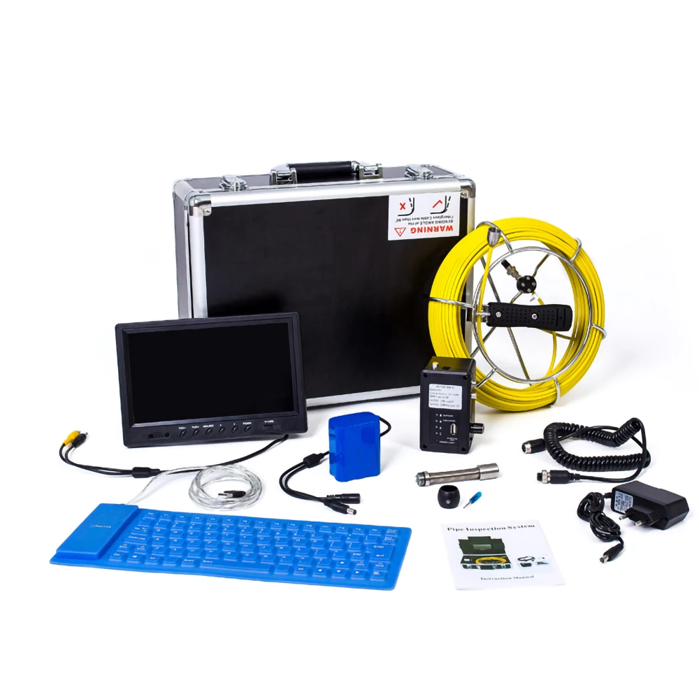 9 Inch Monitor Industrial Drain Sewer Pipe Inspection Endoscope 17mm Camera DVR WIFI Keboard WP91B Borescope Underwater Camera