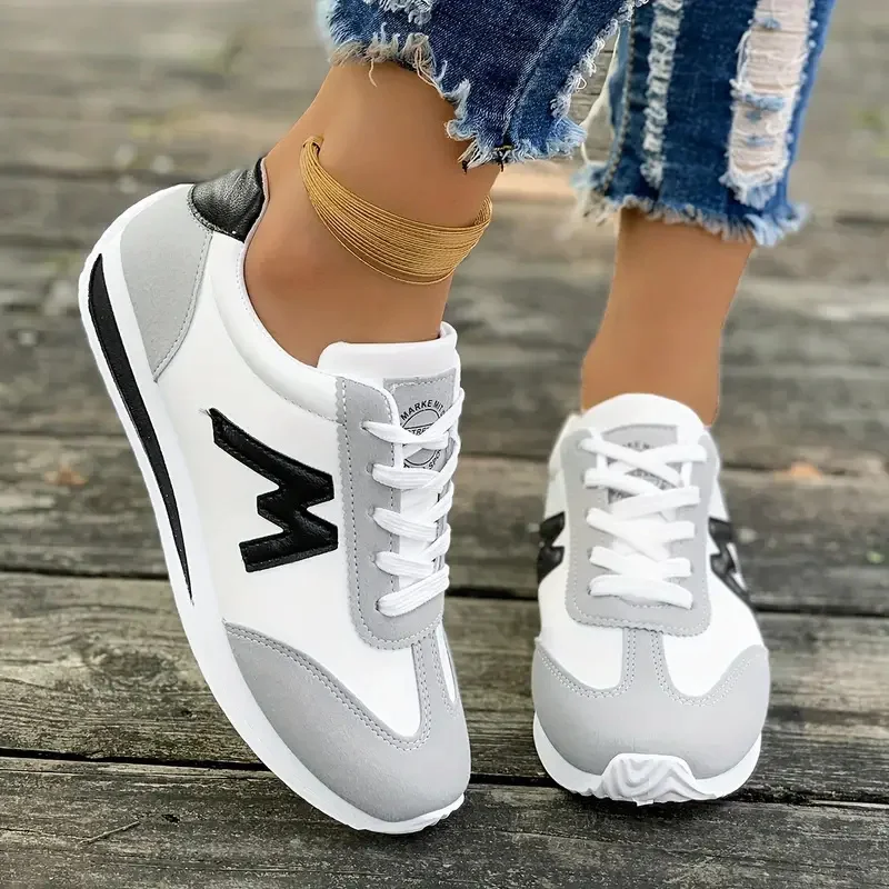 Zapatillas De deporte para Mujer, novedad De primavera, Zapatos deportivos informales De suela plana para Mujer, zapatillas bajas con cordones para correr y tenis, Zapatos De Mujer