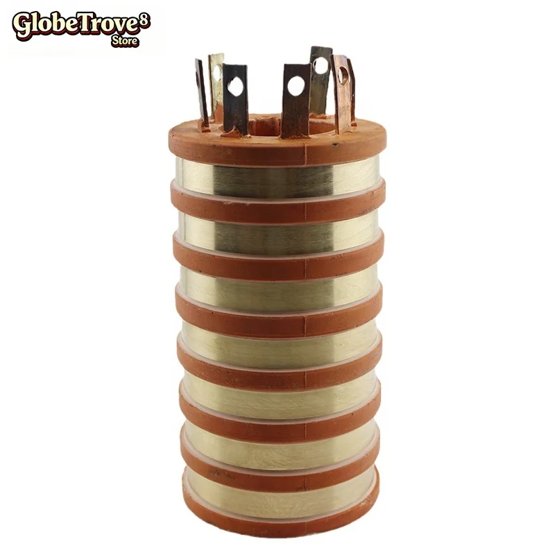 Hole 50mm 7 Rings Traditional Carbon Brushes Through Bore Slip Ring with Holder SRS50K95175-7S