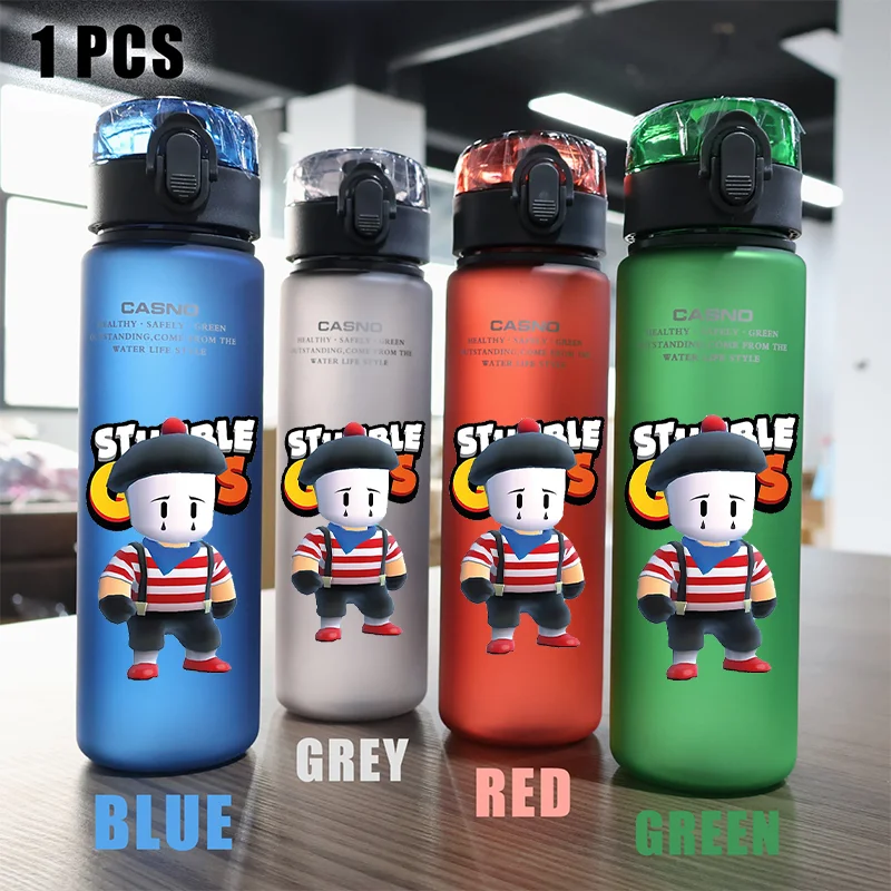 560ml Game Stumble Guys Fire Dragon Figure Capacity Portable Outdoor Camping Fitness Sports Leak Proof Water Cup Bottle Kid Gift