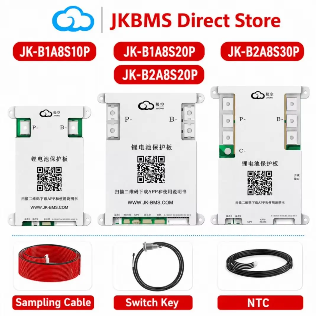 JIKONG Smart BMS 4S 8S 12V 24V Active Balancer | 40A-300A for LiFePO4 / Li-Ion / LTO