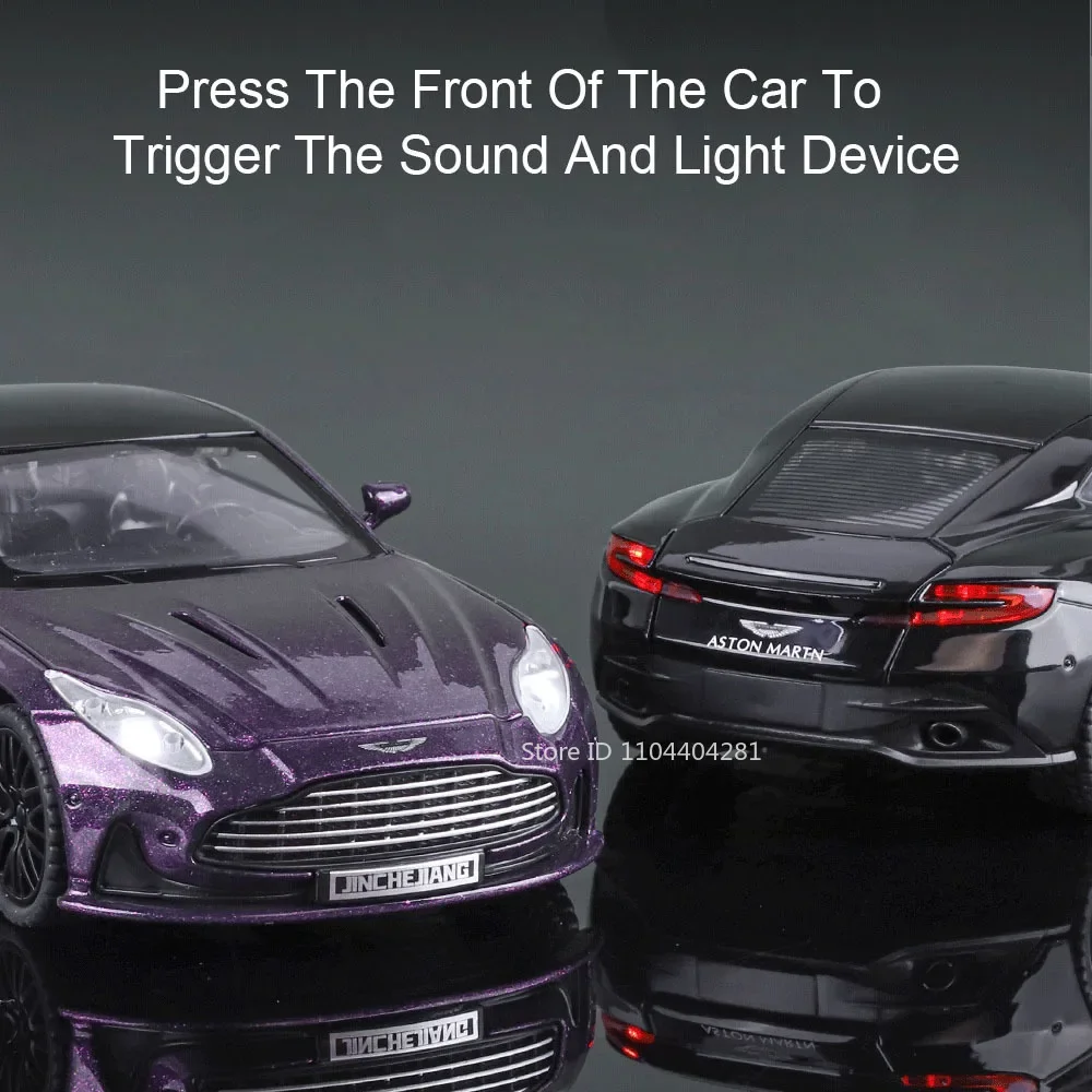 1:32 DB12 バルカン合金スポーツカーモデルダイキャストメタル車両サウンドライトプルバックミニチュアモデル収集趣味ギフト