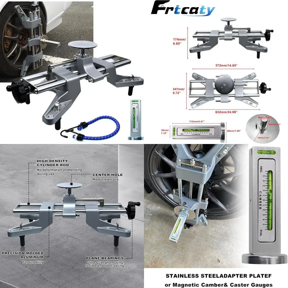 

Инструмент для выравнивания и магнитный калибр развала и адаптер, совместимый с инструментом для выравнивания развала дисков 11-25 дюймов, универсальный инструмент для ремонта шин