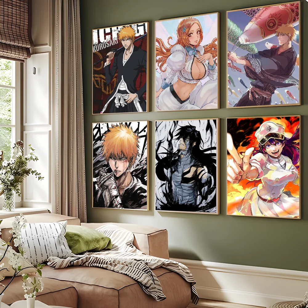 Anime Bleach DIY Sticky Poster Vintage Room Bar Cafe Decor Home Decor