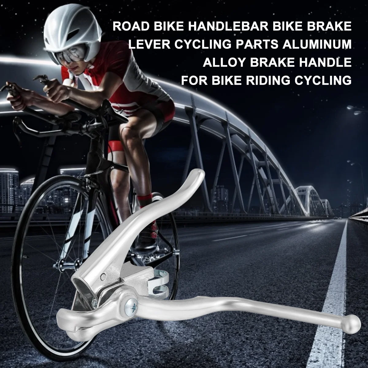 

1Pair Aluminum Alloy Bike Brake Lever High Hardness Road Bike Handlebar Brake Handle Durable Cycling Parts Silver