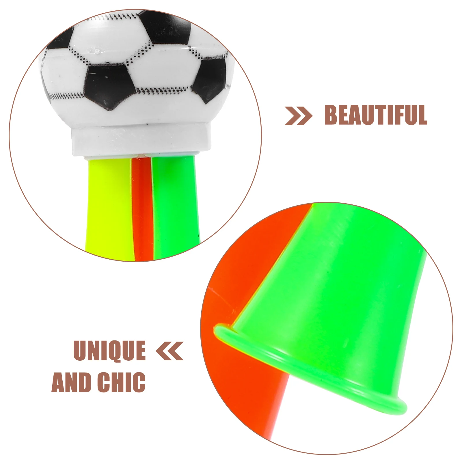 

10pcs Football Horn Toys Bright Colors Sturdy Plastic Soccer Fans Trumpet Noise Maker Marine Game Speakers Party Gifts
