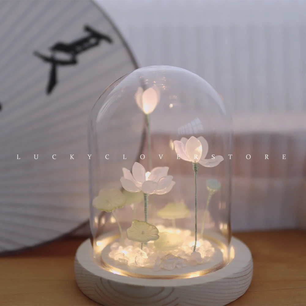 Lotus Nightlight Handmade DIY Materials Zen Desktop Decor Atmosphere Lights Holiday Birthday Gifts Friends Family