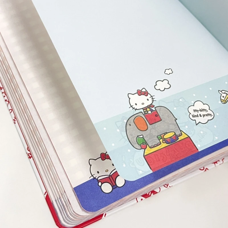 Imagem -04 - Sanrio Olá Kitty Shell Duro Notebook Bloco de Notas do Estudante Japonês Coração Feminino Bonito Colorir Página Aprender Papelaria Escolar