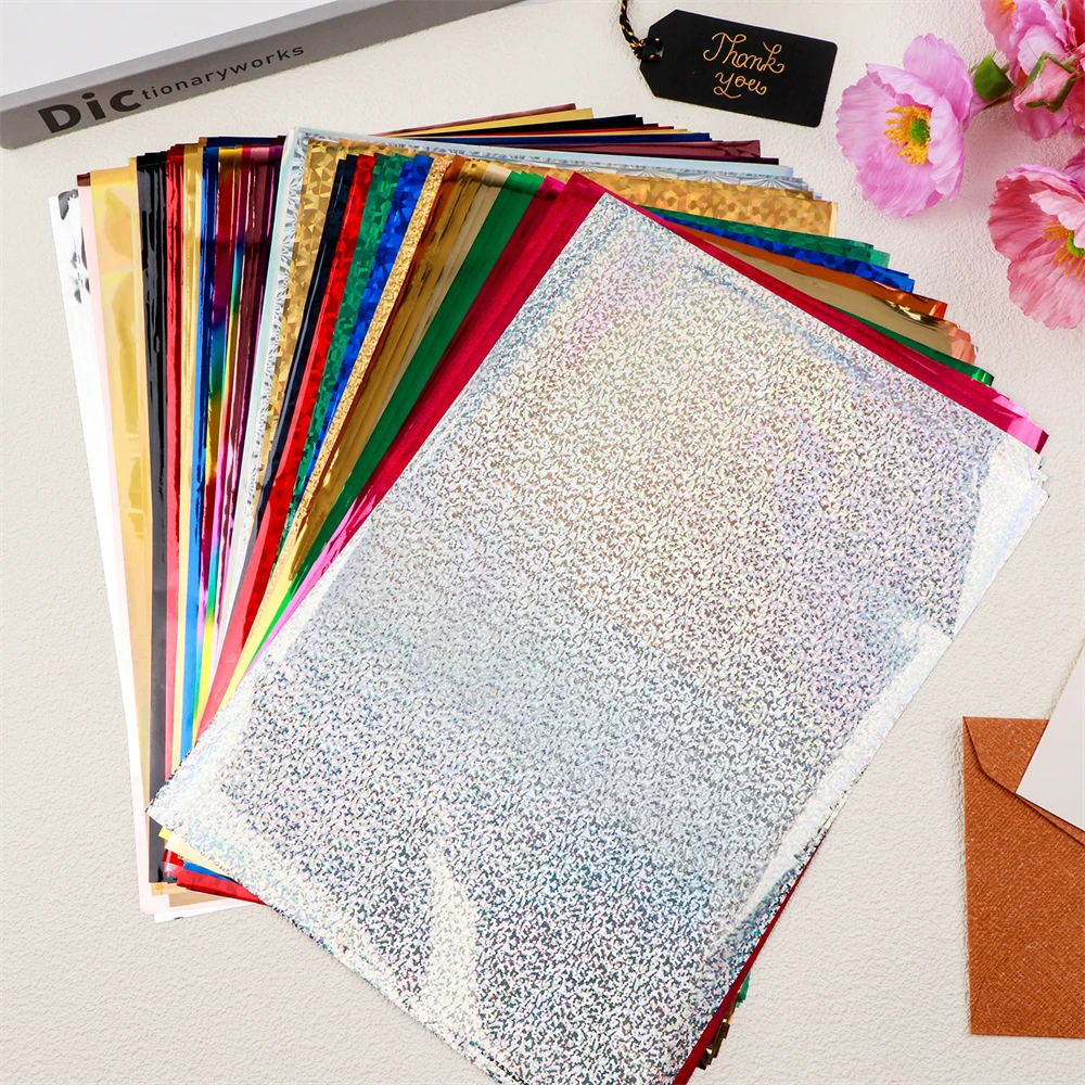 100pcs/pack Toner Reactive Foil 25 Mixed Color A4 Foil Paper for Toner foiling Foil by Laser Printer and Laminator Crafts Paper