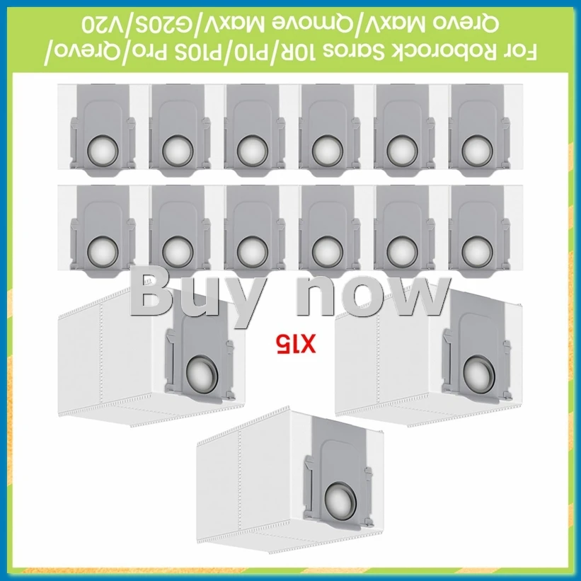 

15 упаковок мешков для пыли для Saros 10R/P10/P10S Pro/Qrevo/Qrevo MaxV/Qmove MaxV/G20S/V20, детали робота-пылесоса-A75P