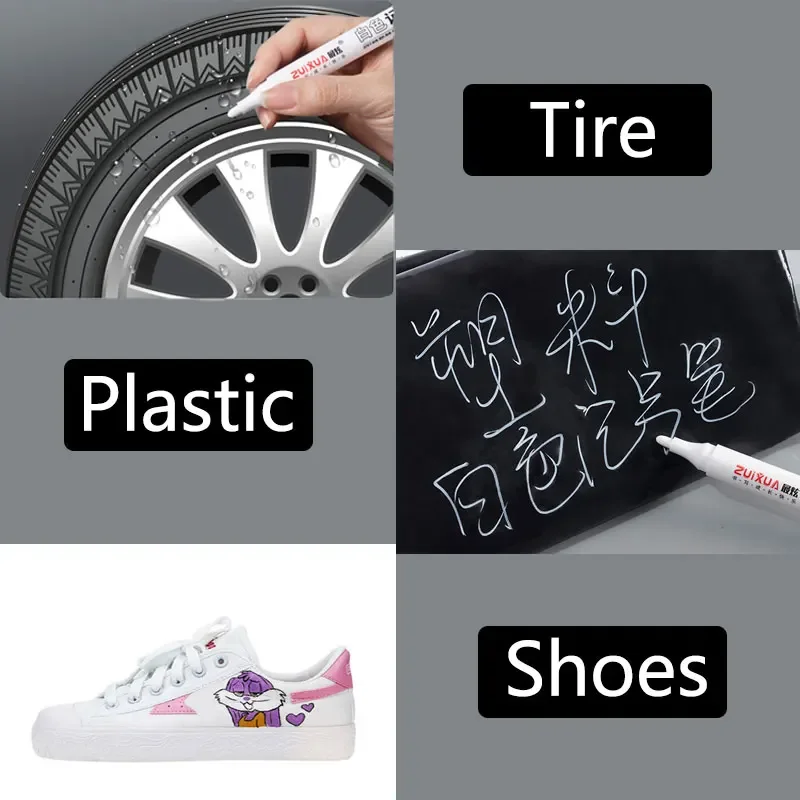1-10 Pcs White Marker Pens 2.0mm Oily Waterproof White Gel Pen DIY Graffiti Sketching Markers Stationery Wrting School Supplies image 3