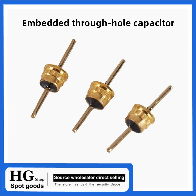 Gold-plated through-hole capacitor Q4033-006/100P/101 Embedded through-hole capacitor feedthrough filter