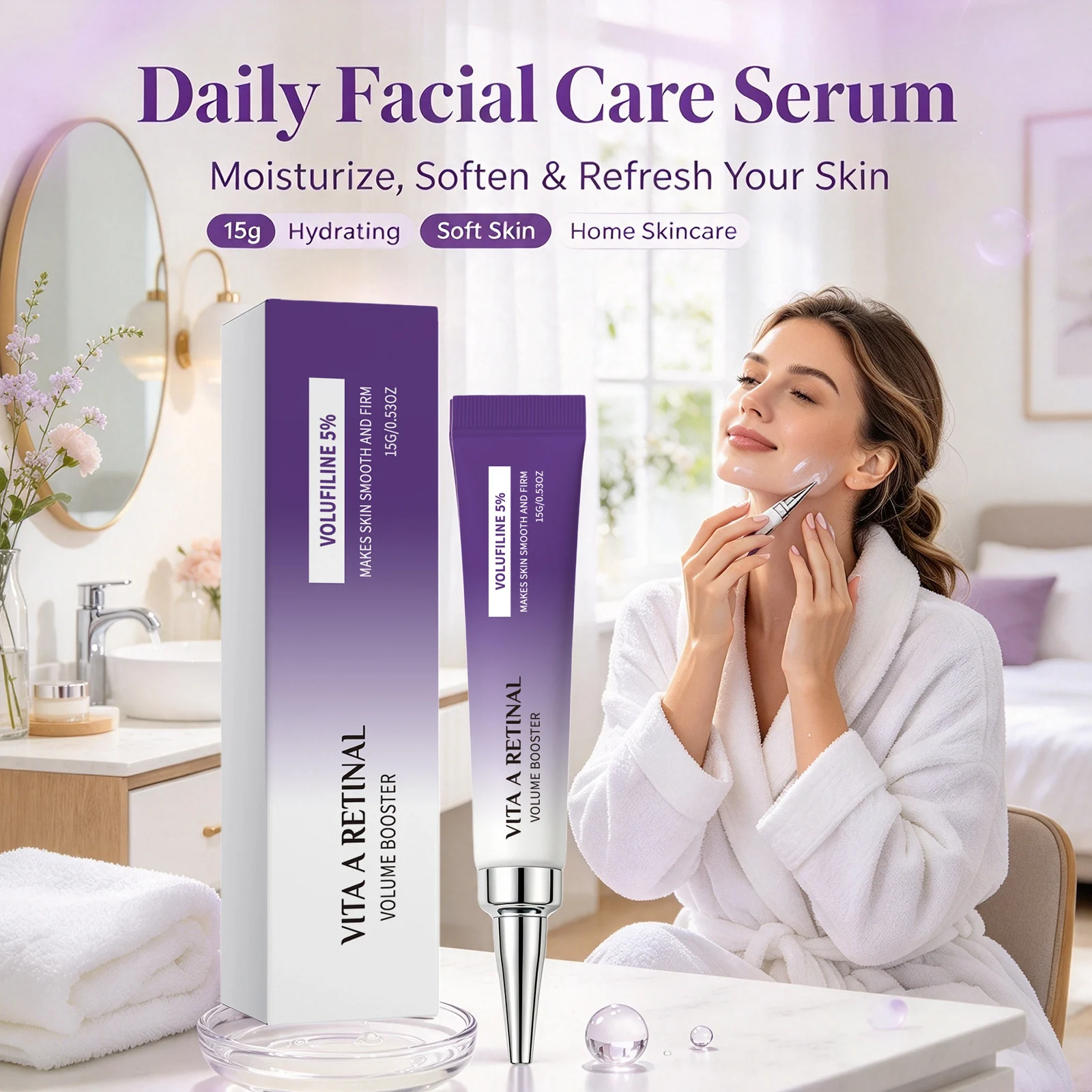 Firming & Plumping Facial Essence Nourishing Shrink Pores Reduce Fine Lines Boost Skin Elasticity Plumping Retinol Facial Serum
