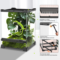 Large Reptile kennel Tempered Glass Turtle Terrarium Transparent Breeding Box Lizard Supplies Amphibious Habitat Rainforest Tank