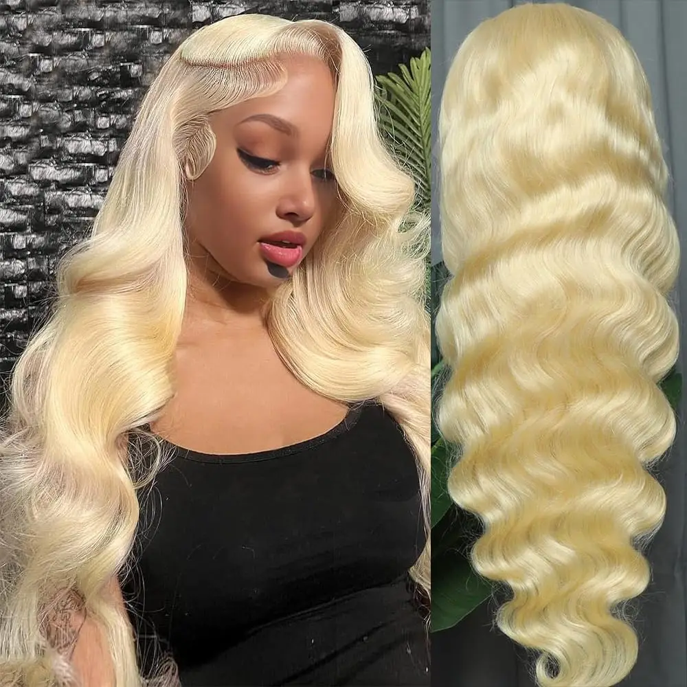 613 Curly Blonde  Front Human Hair Body wave HD Transparent 13x5 Lace Frontal Wig Brazilian Hair For Black Women