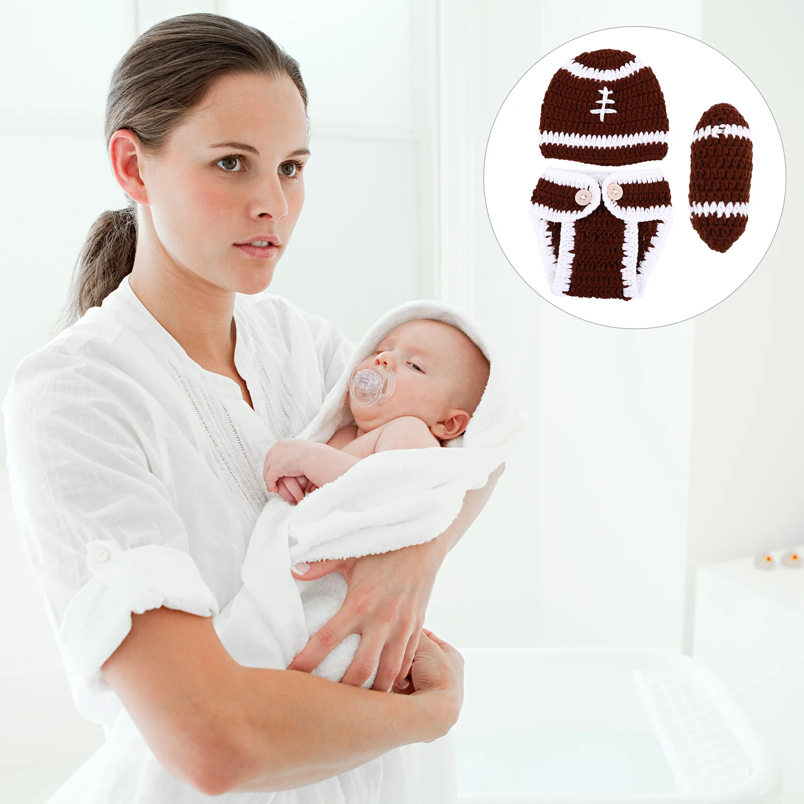 

Детский вязаный костюм, шорты для регби, шапка, милый наряд для фотосъемки новорожденных, реквизит для фотосессии, подарок для детского душа, реквизит для фотосессии