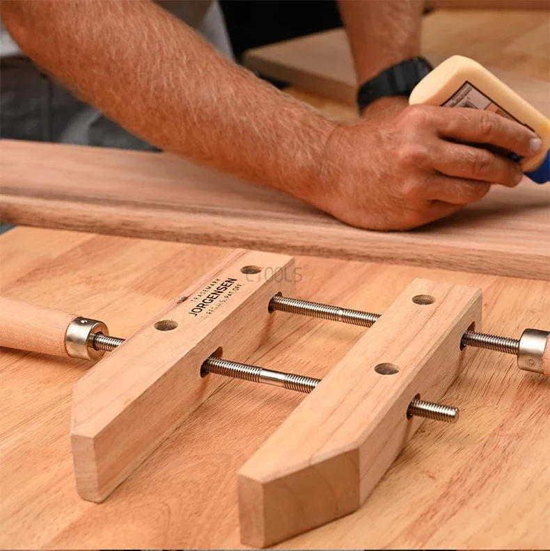 

DIY Enthusiasts Adjustable Woodworking Parallel Clamp 6-10" Beech Parallel Clamp Instrument Professional Woodworking Tools