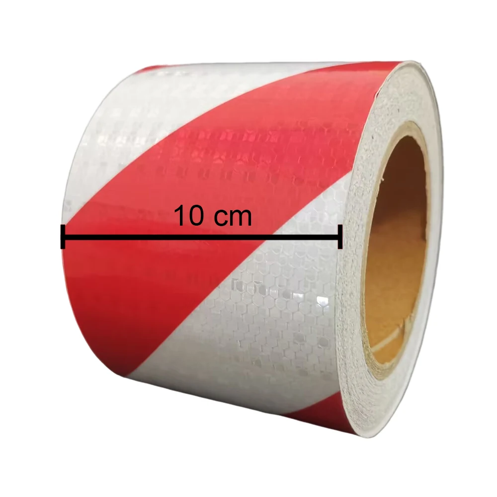 Red White Twill Reflective Strip Warning Tape Waterproof Self-Adhesive Sticker For Truck Traffic Garage Floor