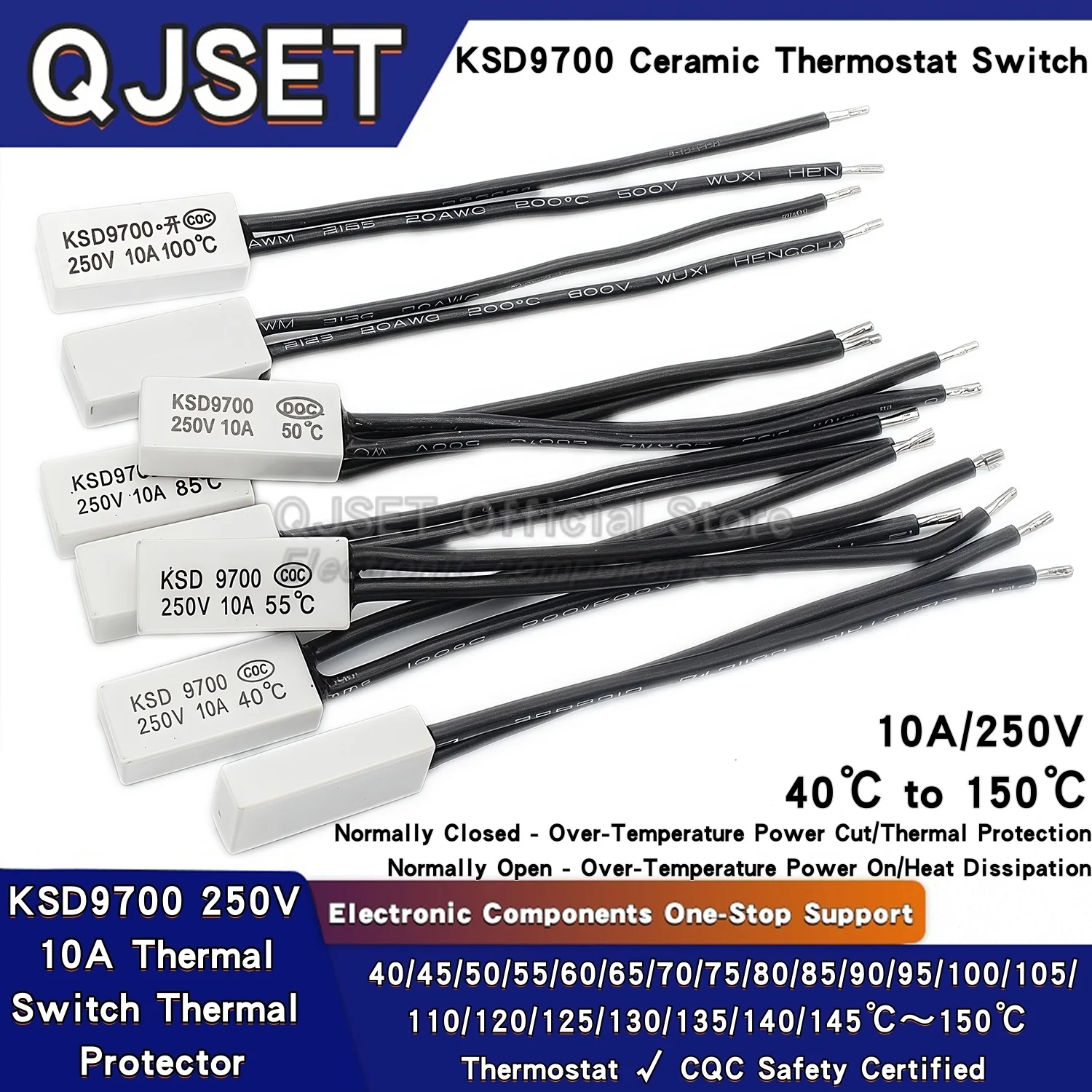 2 قطعة ترموستات السيراميك KSD9700 250 فولت 10A 40C 50C 60 ~ 150 درجة آلة لحام مفتاح درجة الحرارة ارتفاع درجة الحرارة حامي ترموستات