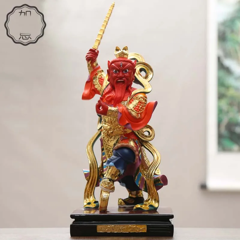 large Taoist Buddhism HOME Shrine efficacious protection Exorcise evil spirits Patron saint Wang Ling Guan God FENG SHUI statue
