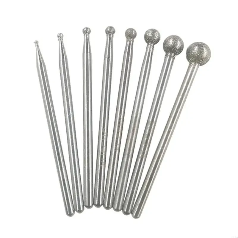 

8 Pieces 2.35mm Shank Spherical Head Grinding Bits Rotary Grinding Wheel Head Grinding Burr Dril