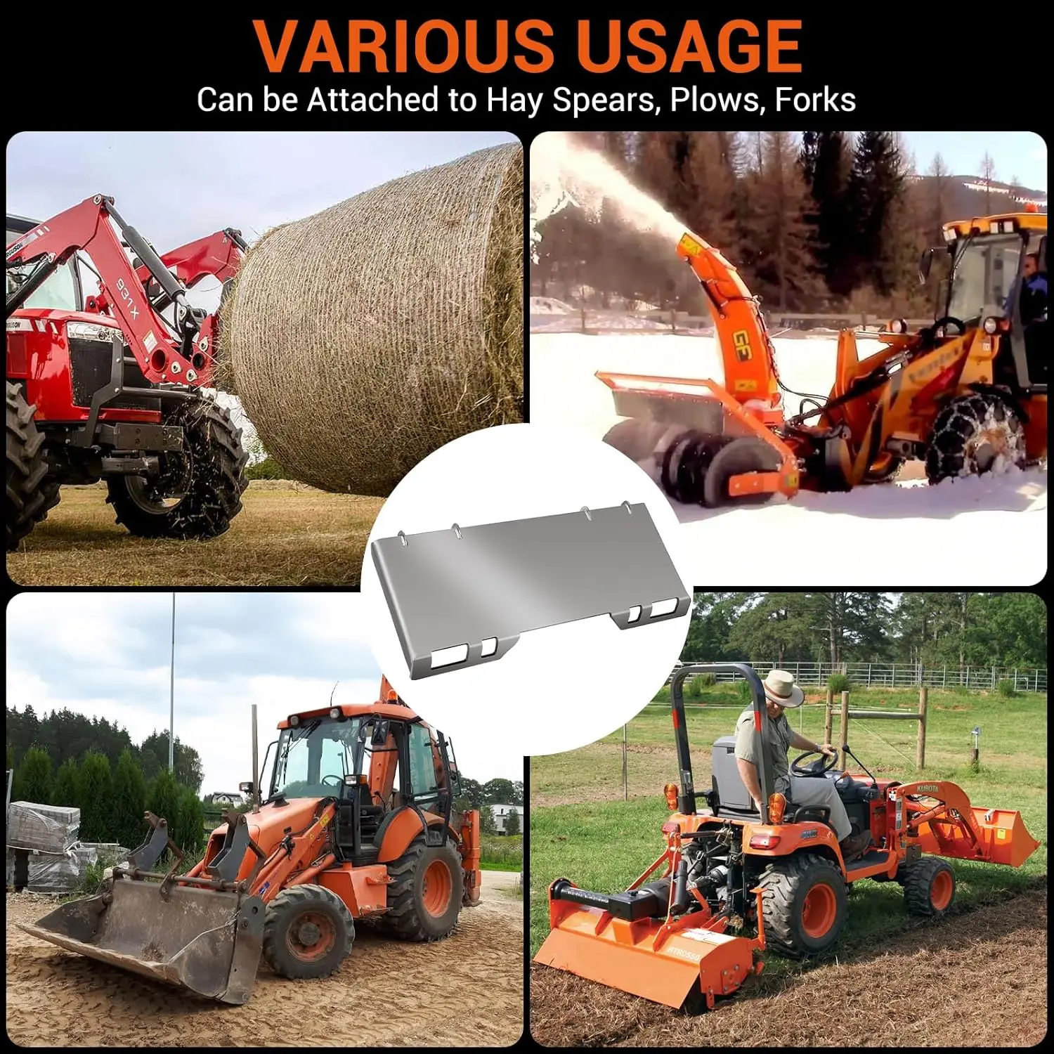 لوحة مرفقة توجيه انزلاقية 1/2 بوصة لوحة تثبيت عالمية سريعة التوصيل متوافقة مع كوبوتا والتوجيهات والجرارات · تخفيضات ساخنة