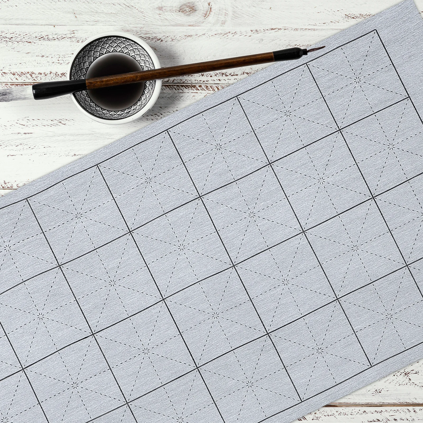 

3Pcs Water Cloth Calligraphy Practice Mat Grey Reusable Drawing Paper Rice Sheets Student Water Drawing Mat Art