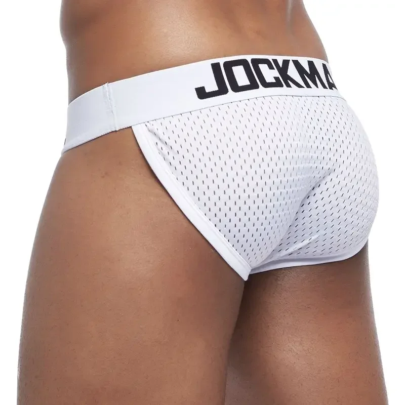 Jockmail malha sexy men underwear de seda gelo men briefs respirável cintura baixa dos homens deslizamento de náilon gay calcinha masculina