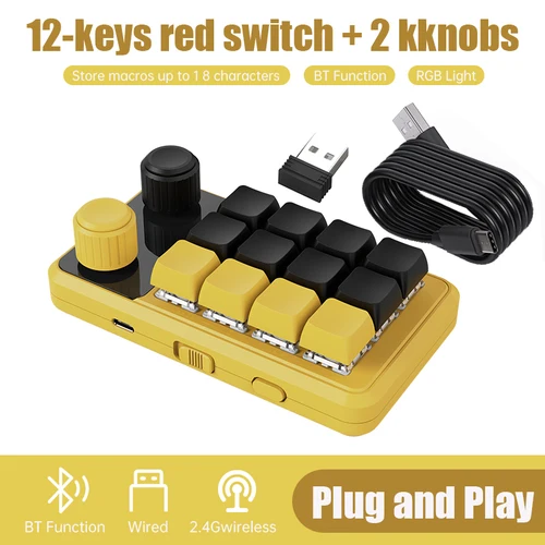 프로그래밍 매크로 맞춤형 손잡이 키보드 RGB 3 키 복사 붙여넣기 미니 버튼 포토샵 게이밍 키패드 기계식 핫스왑 마이크로패드 