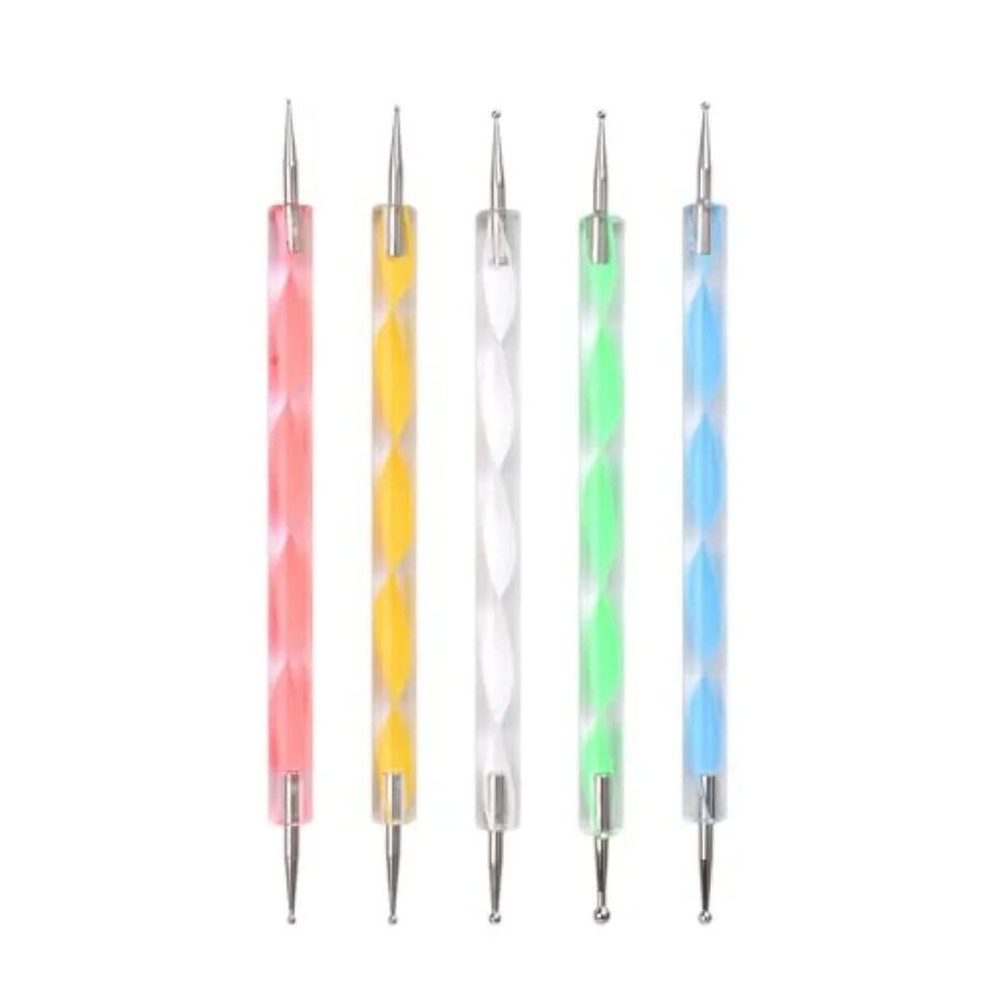 

5Pcs Double-ended Nail Art Dotting Pens 0 Diameter Ball End Dots Painting Pen Tool 2 Way Nail Art Design Tools Nail rations A