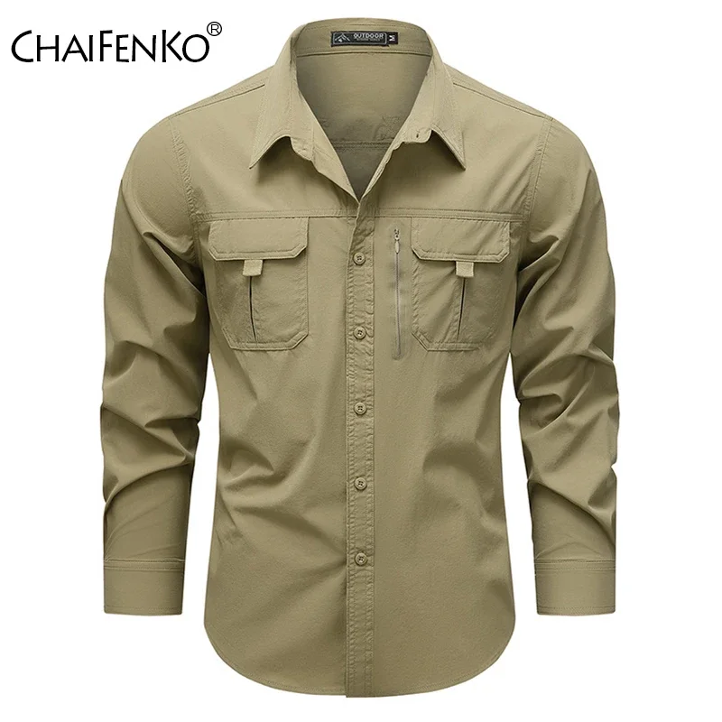 Spring Autumn Men Fashion Long Sleeve Shirts New Casual Versatile Shirts Outdoor Comfortable Light Thin Lapel Solid Tops Man