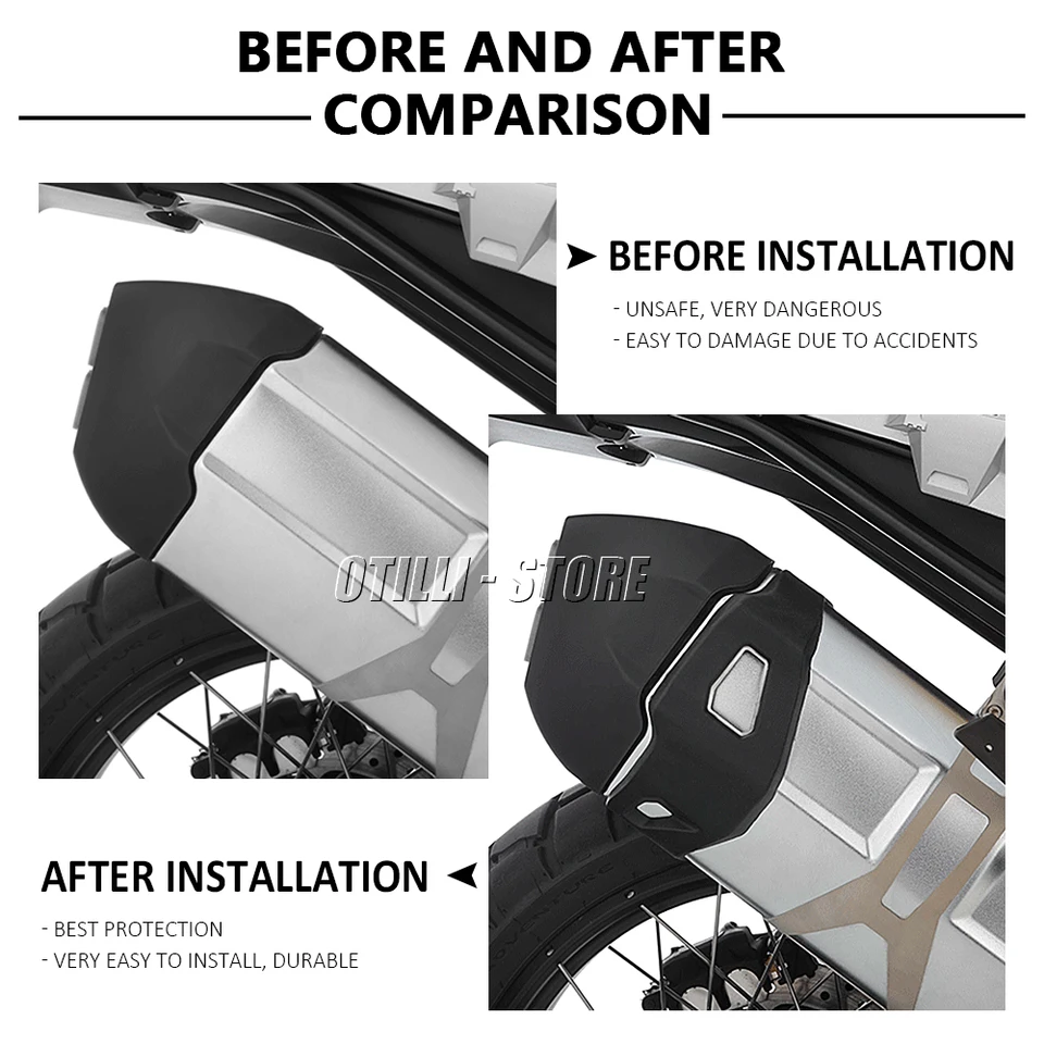 Bouclier Thermique Échappement Moto Universel - Protection Chaleur Alliage Aluminium Pour R1200GS, F800GS Et Plus