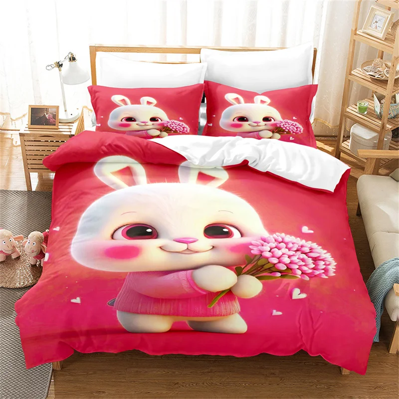 Cute Cartoon Animals Queen Bedding Set Duvet Cover Set Bedding Digital Printing Bed Linen King Size Duvet Cover Set Bedding Set