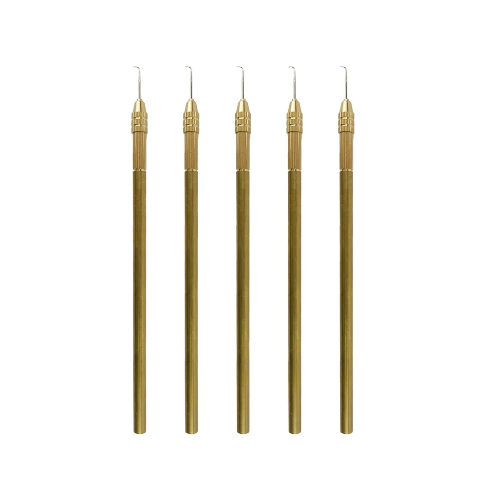 Copper Handle Metal Shaft Wig Crochet Needle Replacement Needle for Hair Weaving & Hairpiece Repair