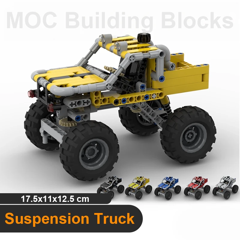 

4WD Drive Climbing Car Pickup Building Blocks with Shock Absorber Loose Parts Model MOC Bricks Kid DIY Modified Technical Toys