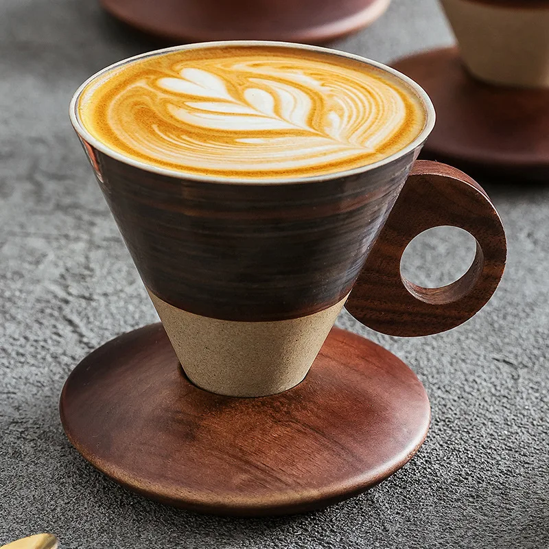 

Vintage Stoneware Coffee Cup Cone Exquisite Water Mug Restaurant Exquisite Coffee Drink Cup Tea Set Home Breakfast Milk Mug Home