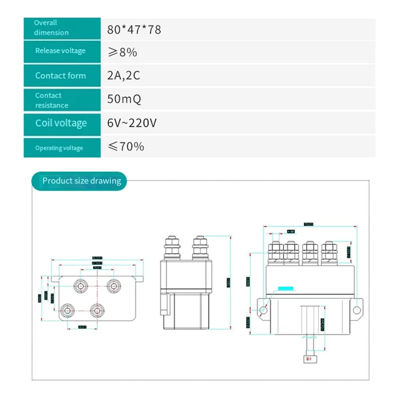 

Efficient 300A 12V Electric Winch Relay 5000-7000 Lbs Heavy Winch Relay LR4200 Winch Relay Suitable For Off-Road Vehicles