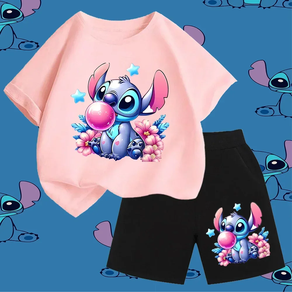 

Ансамбль футболок pour enfants Disney Stitch — Tenue mignonne и удобно pour garfestival et filles, фирма pour un Disney