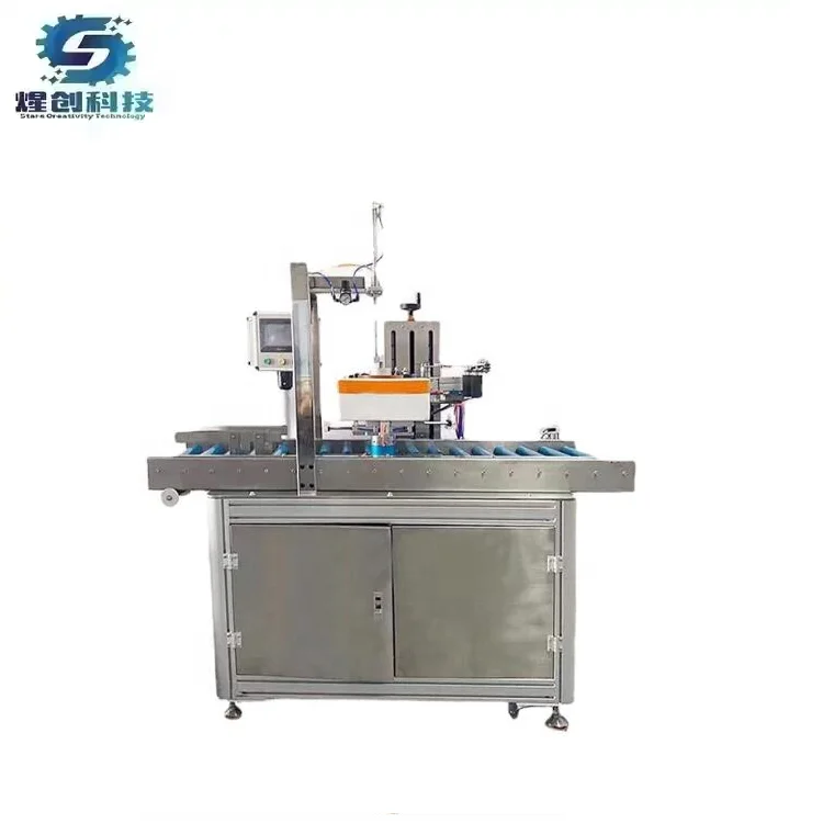 Full Sealed Automatic Styrofoam Container/Box Case Adhesive Tape Sealing Sealer Machine for Aquatic Product/Fruit