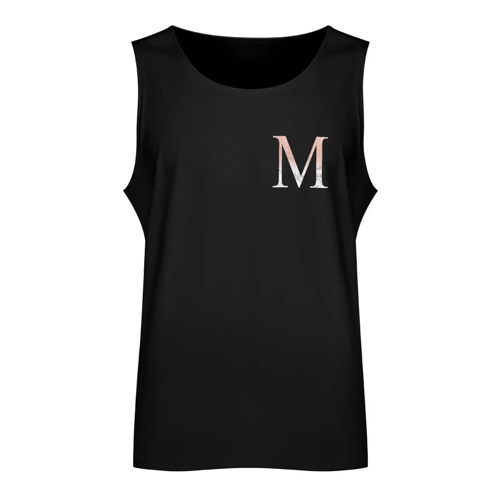 Rose Gold Glitter and Marble Mu M Tank Top sports clothes for men Men gym sportswear