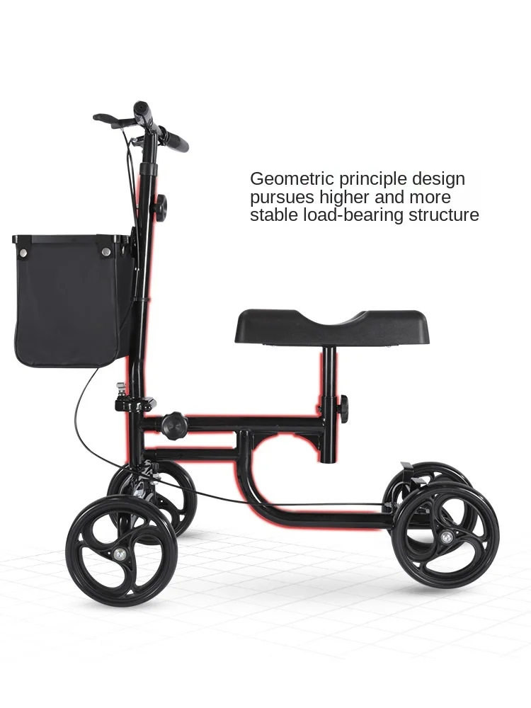 Elderly and Disabled Fracture Walker Trolley Four-Wheel Auxiliary Walking