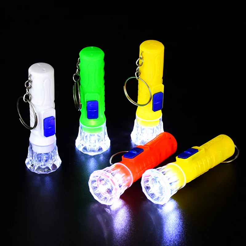 10/30Pcs Keychain Light LED Flashlights Mini Children Flashlight Kids Toy For Birthday Party Favors Random Color Keychain Torch