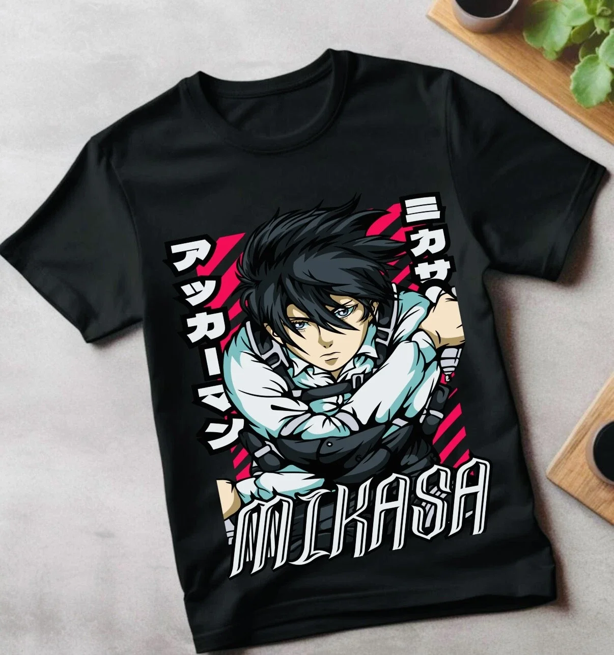 

Футболка Mikasa «Атака Титанов», рубашка Shingeki No Kyojin, аниме, рубашка AOT, летняя хлопковая мужская и женская футболка, уличная одежда больших размеров