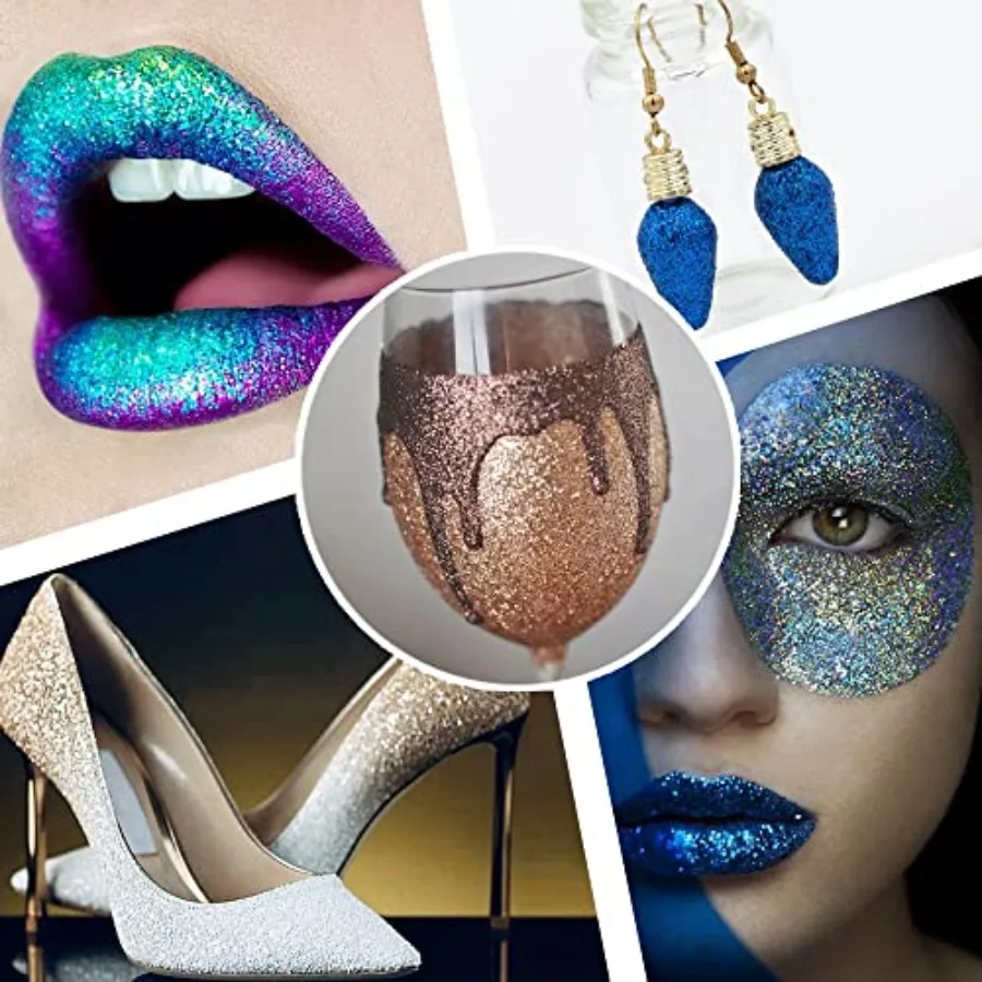 Fine Glitter for Epoxy Resin, Set of, Extra Fine Craft Glitter Powder, Assorted Nail Arts Glitter, Cosmetic Powder for Body Fac - view 6