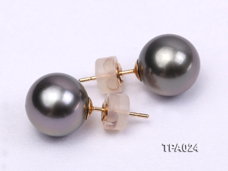 

Unique Pearl Jewelry Delicate 11mm Tahitian Pearl Earring with 14k Gold Post