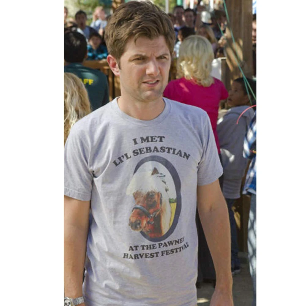 Parks and Recreation Farewell Li'l Sebastian Adult T-Shirt Cotton Graphic Tee Men Women Summer Streetwear