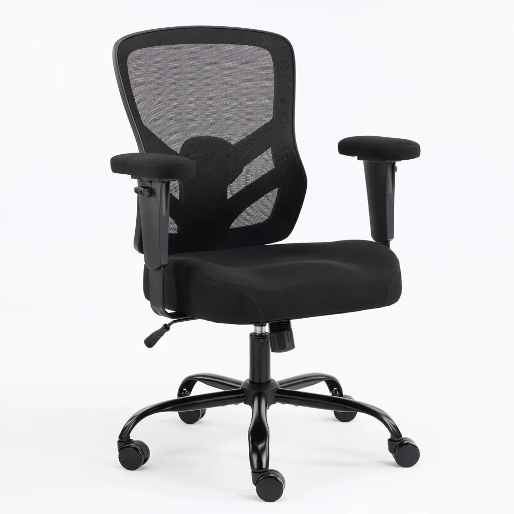 Ergonomic Mesh Office Chair with Adjustable Lumbar Support and Armrests for Comfortable Computer Use