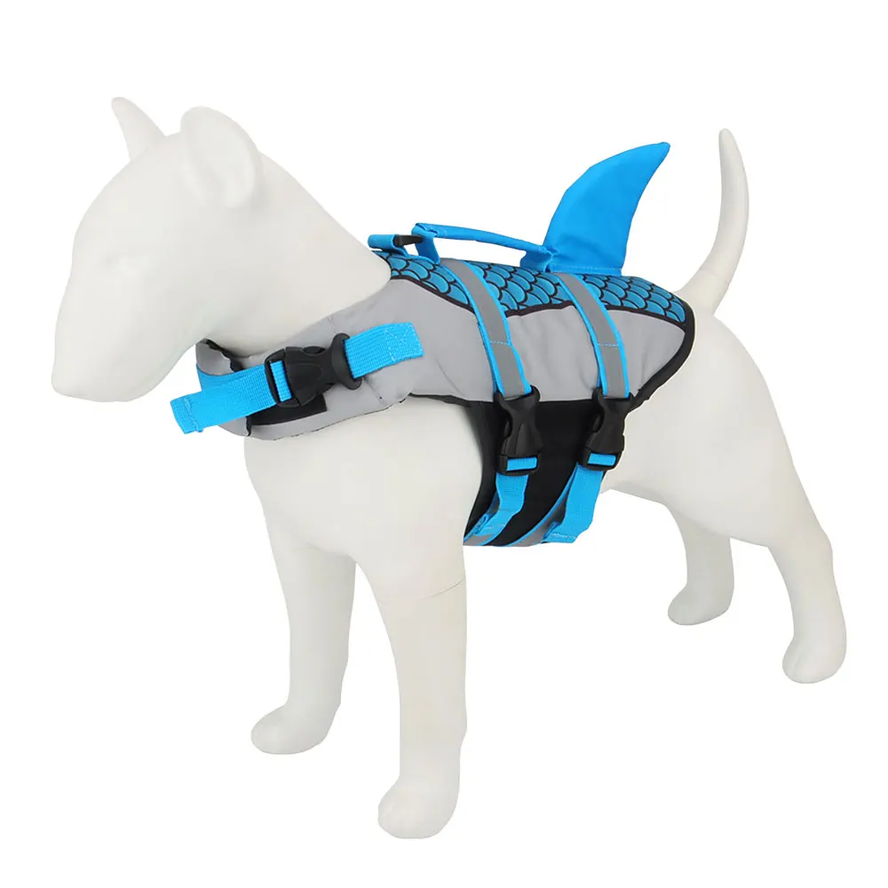 Waagen Hai Schwimmen Hund Kleidung Haustier Schwimmweste Weste Geschirr Haustier Schwimmen Sommer Bademode_voghion.com